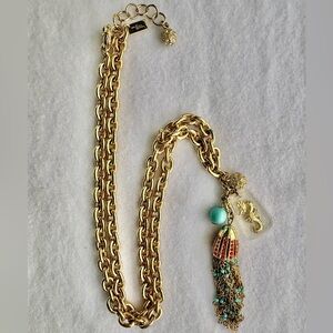 Lilly Pulitzer Seahorse Coastal Beach Adjustable Necklace Gold